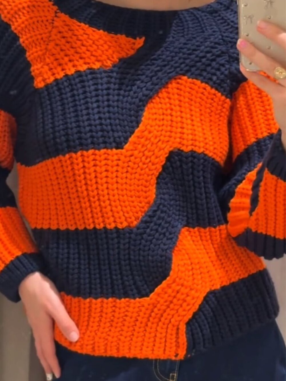 ZARA CHUNKY KNIT COLORBLOCK OVERSIZE SUMMER TO AUTUMN PREPPY CLASSIC CASUAL S